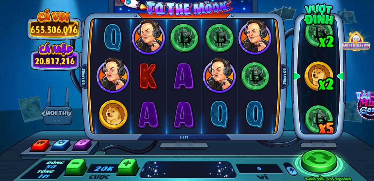 Giao diện săn hũ To the Moon khi tham gia Rikvip đăng nhập