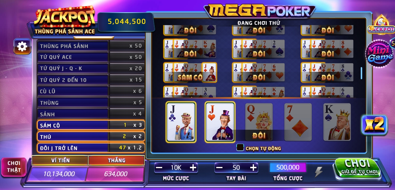 Quy trình cược Mega Poker tại Rik vip