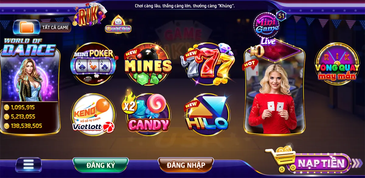 Minigame hấp dẫn tại Link tải Rikvip