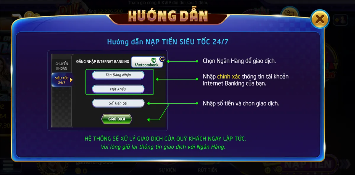 Lựa chọn phượng thức thanh toán phù hợp tại Rikvip