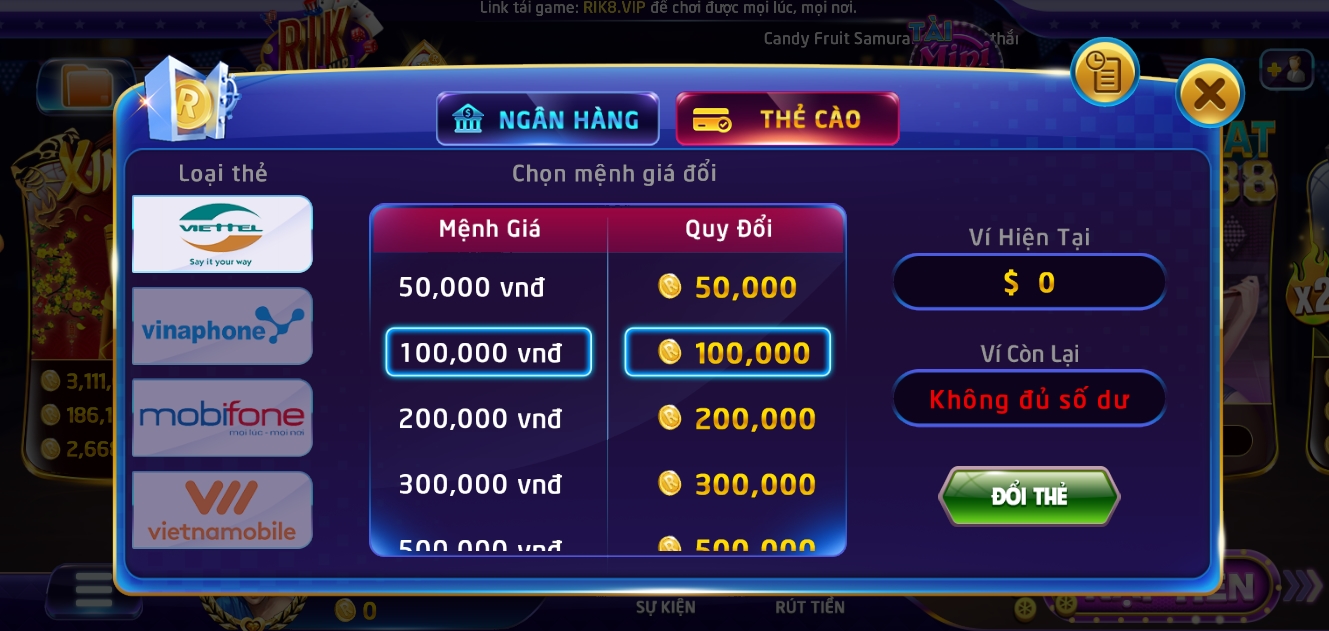 Hướng dẫn cách thức giao dịch tại cổng game Rik vip