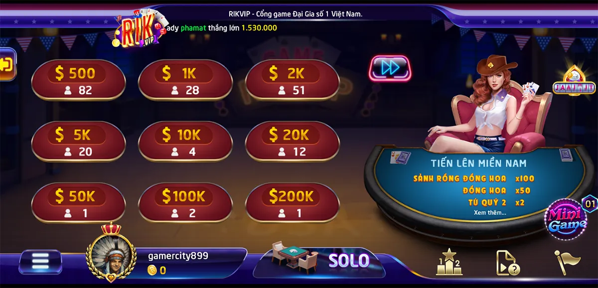 Tiến lên miền nam - trò chơi rikvip nổi bật