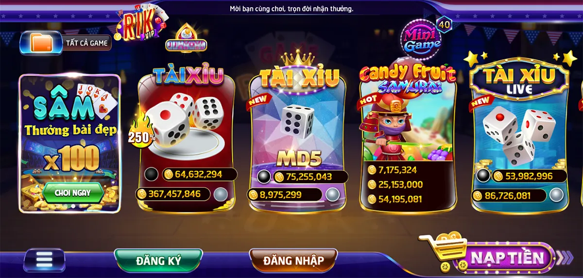Thời gian được phép truy cập vào cổng game Rikvip?