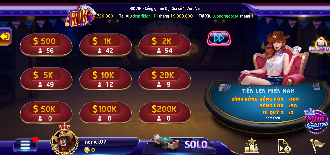 Chi tiết chơi Tiến lên miền nam ở Rik vip