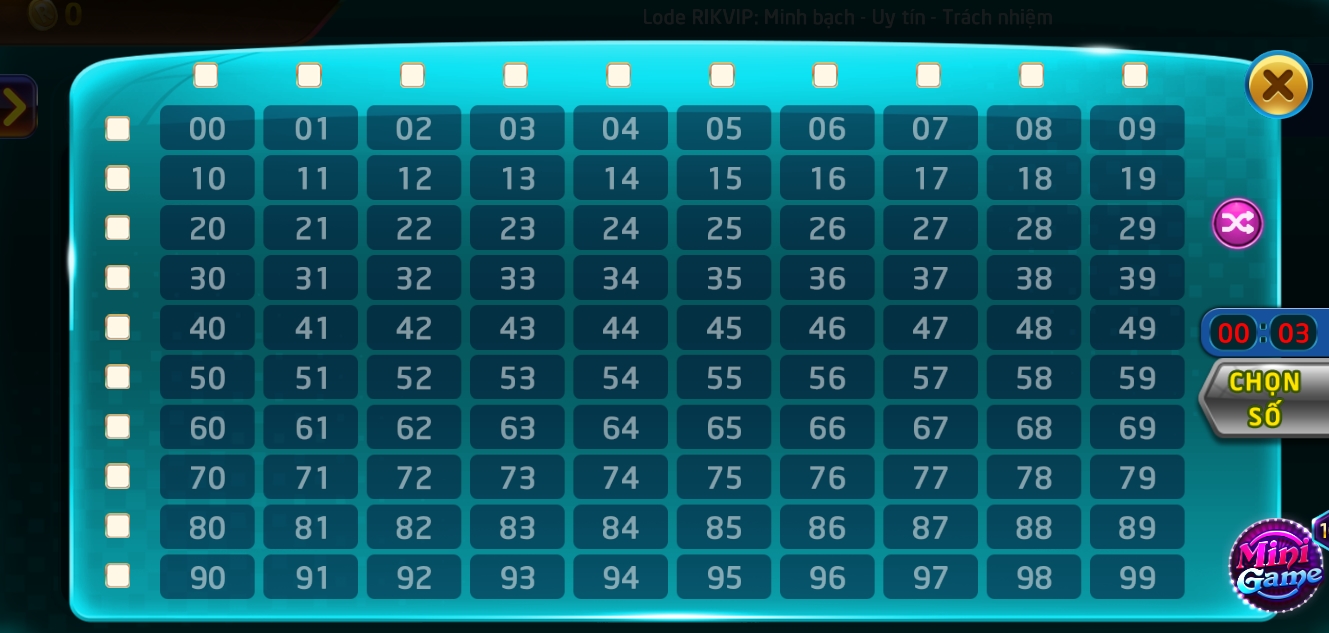 Chọn số cược lô đề ở Rikvip đăng nhập