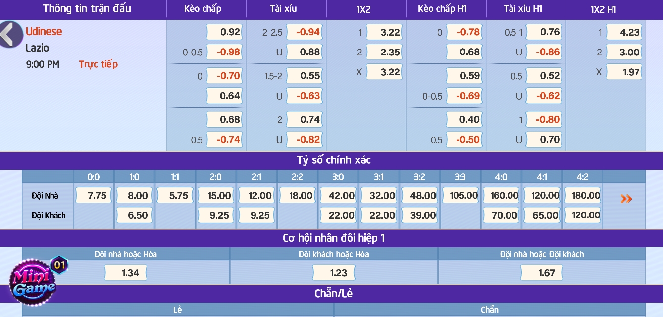 Các loại kèo thể thao khi tham gia Rik vip