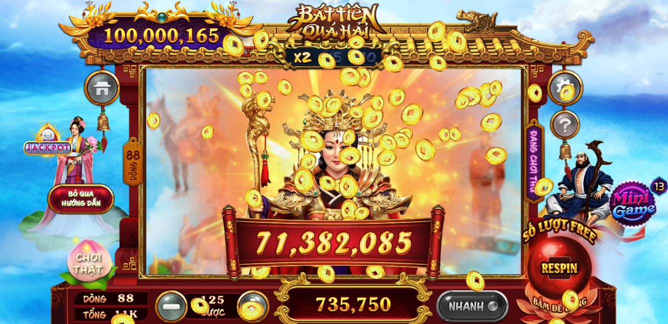 Giải thưởng jackpot Bát tiên quá hải khi đăng ký Rikvip