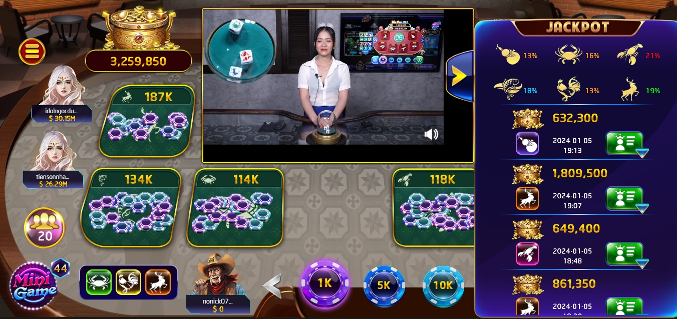săn hũ jackpot bầu cua ở tải Rikvip