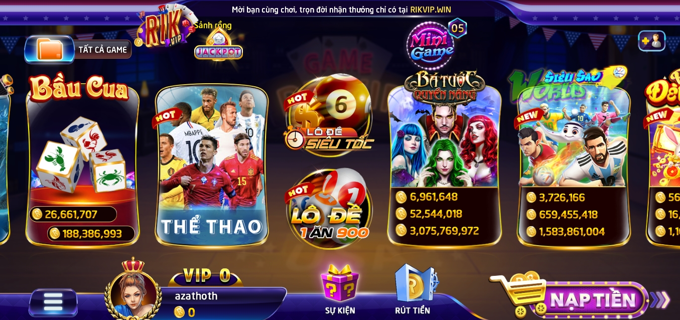 Các loại hình lô đề 1 ăn 900 dành cho người chơi Rik vip