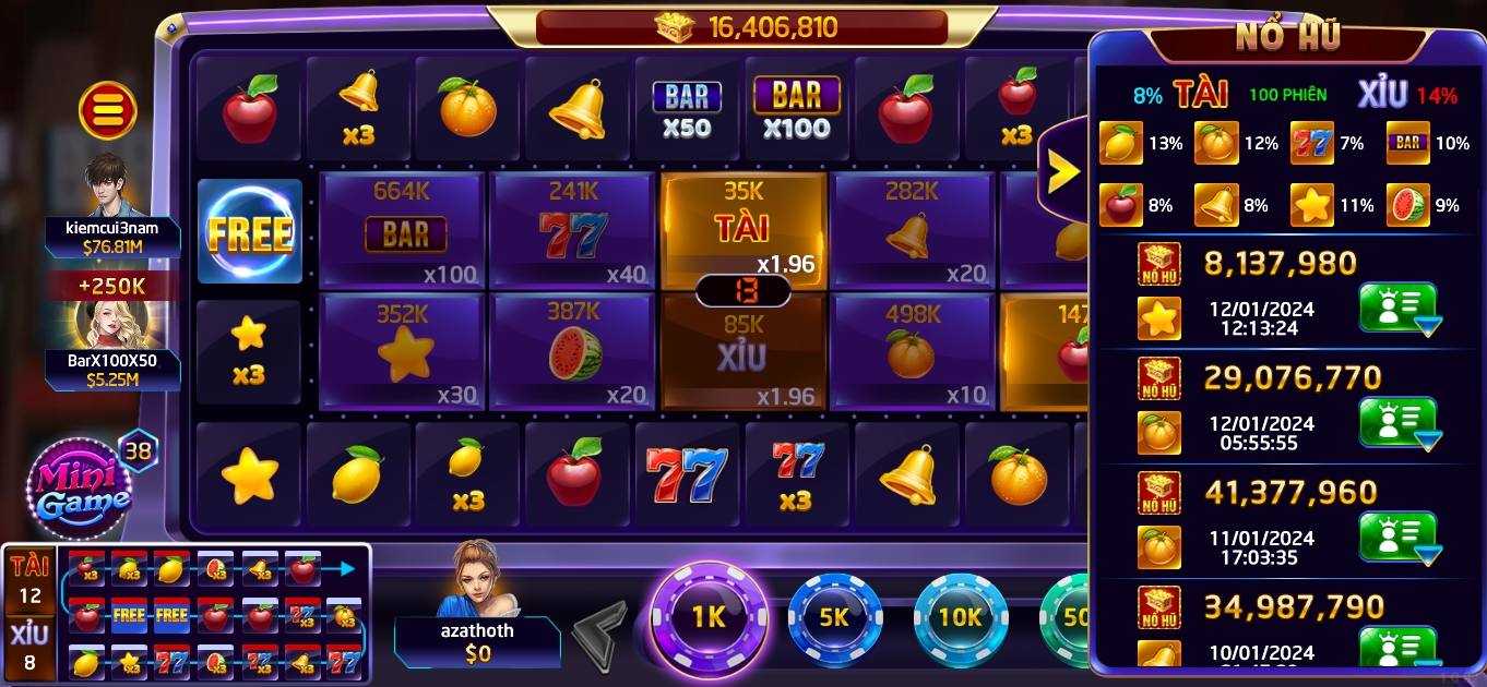 Thưởng Jackpot xèng hoa quả tải Rikvip