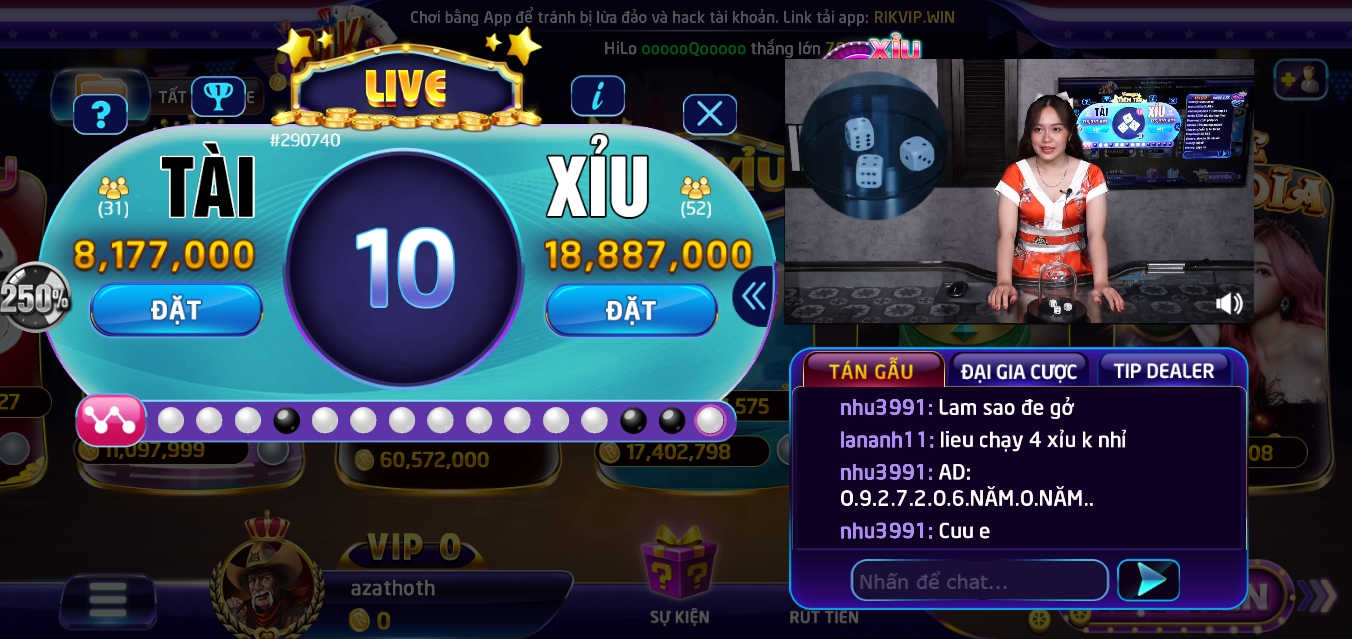 Hướng dẫn luật chơi tài xỉu livestream cho tân thủ tải Rikvip