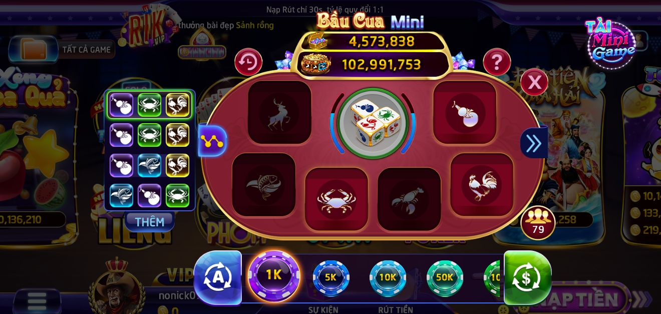 Tổng quan thông tin game Bầu cua online Rik vip