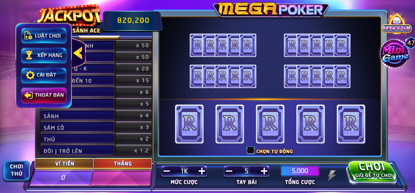 Hướng dẫn vào cược Mega Poker ở Rikvip