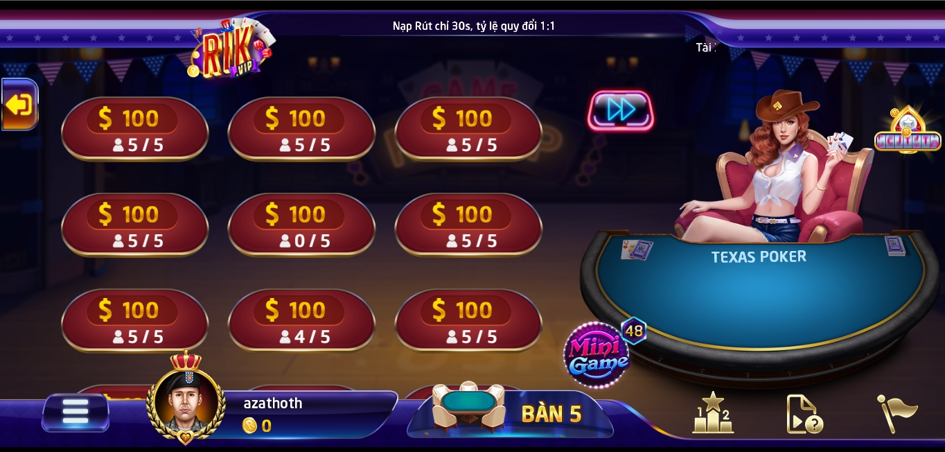 Sơ lược về Texas poker tại play Rikvip