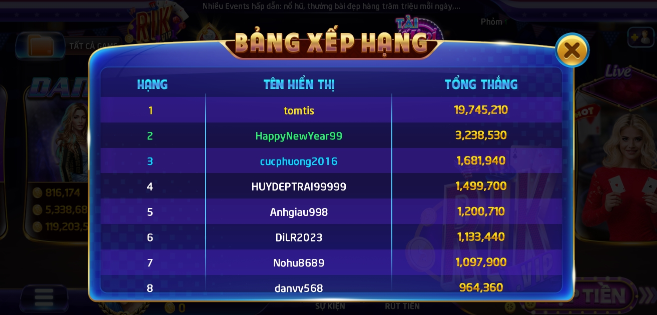 Rikvip trả thưởng game Mini Poker 