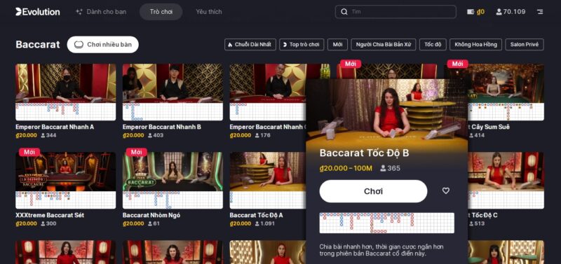 Giới thiệu game casino Baccarat khi bấm tải Rikvip